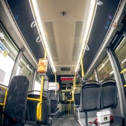 Wnętrze autobusu marki OTOKAR KENT 290 LF zakupionego ze środków unijnych